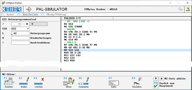 UP-Aufruf im Editor